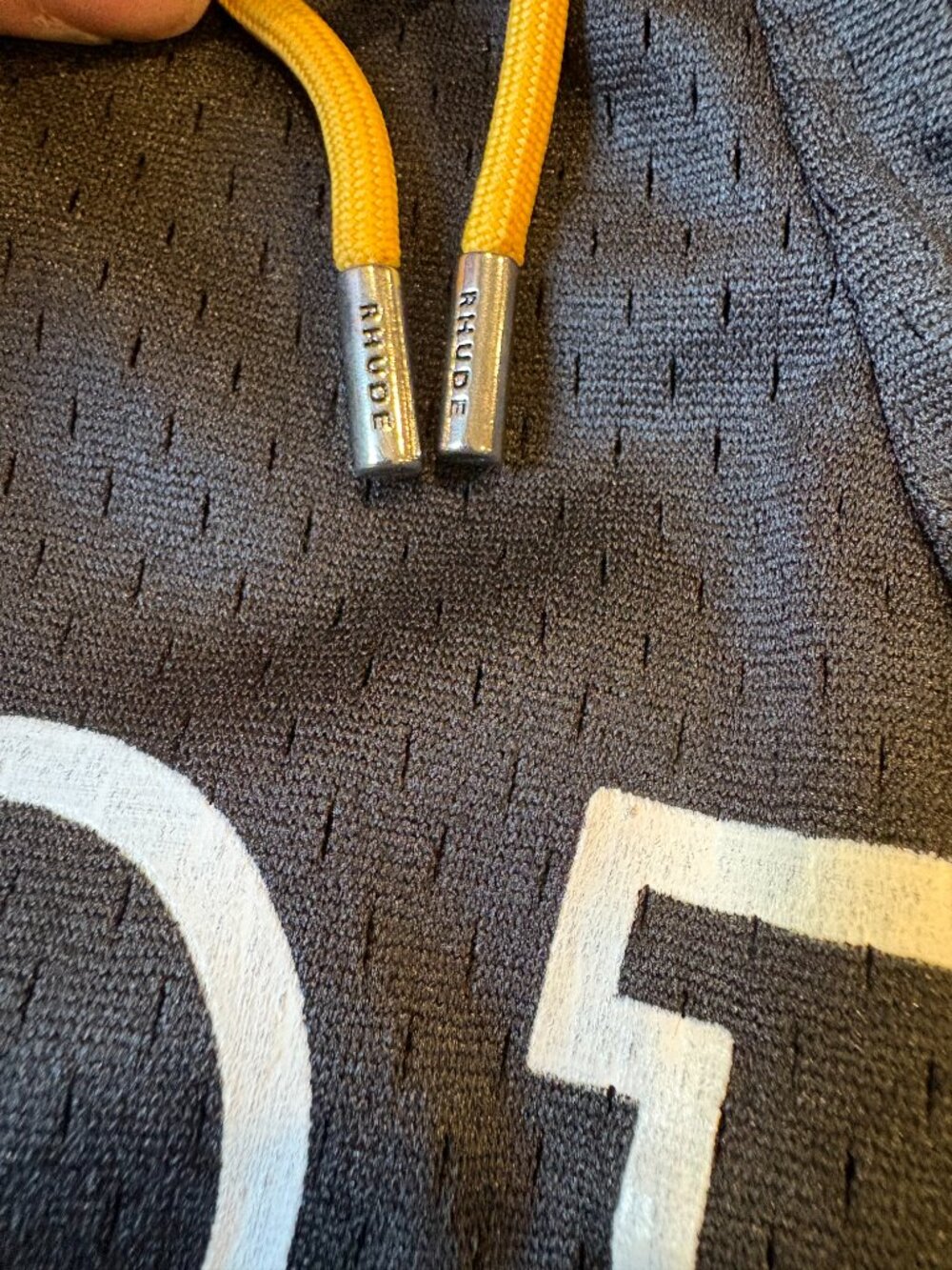 Rhude Black Logo Mesh Shorts - Picture 3 of 5